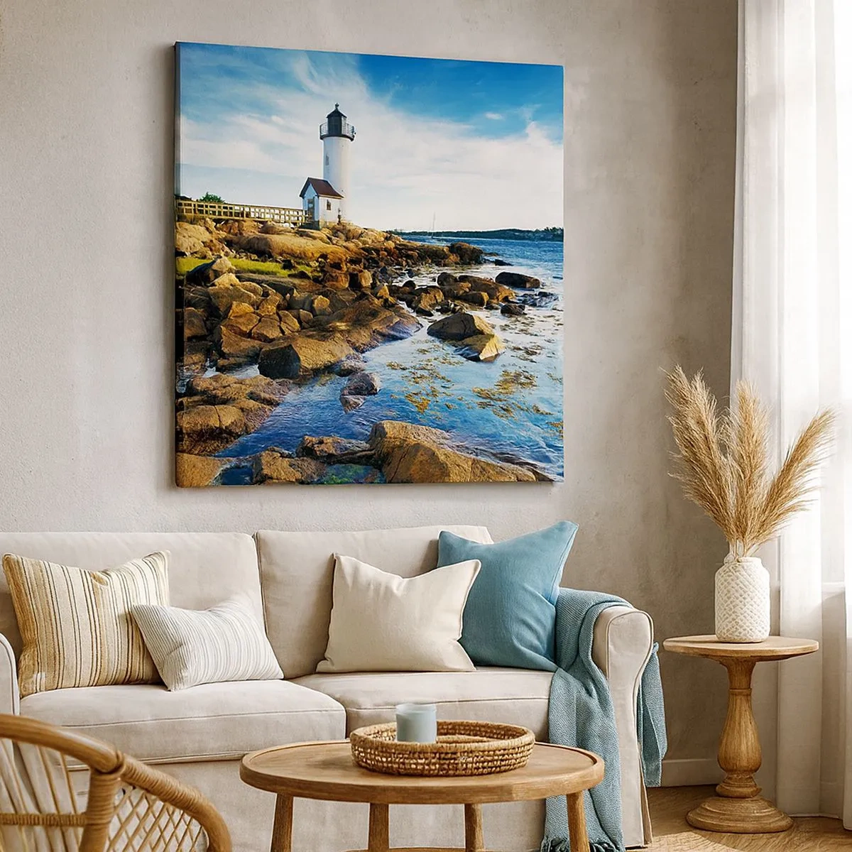 Tablou pe pânză - Întoarce-te acasă fericit, te aștept cu nerăbdare - 30x30 cm