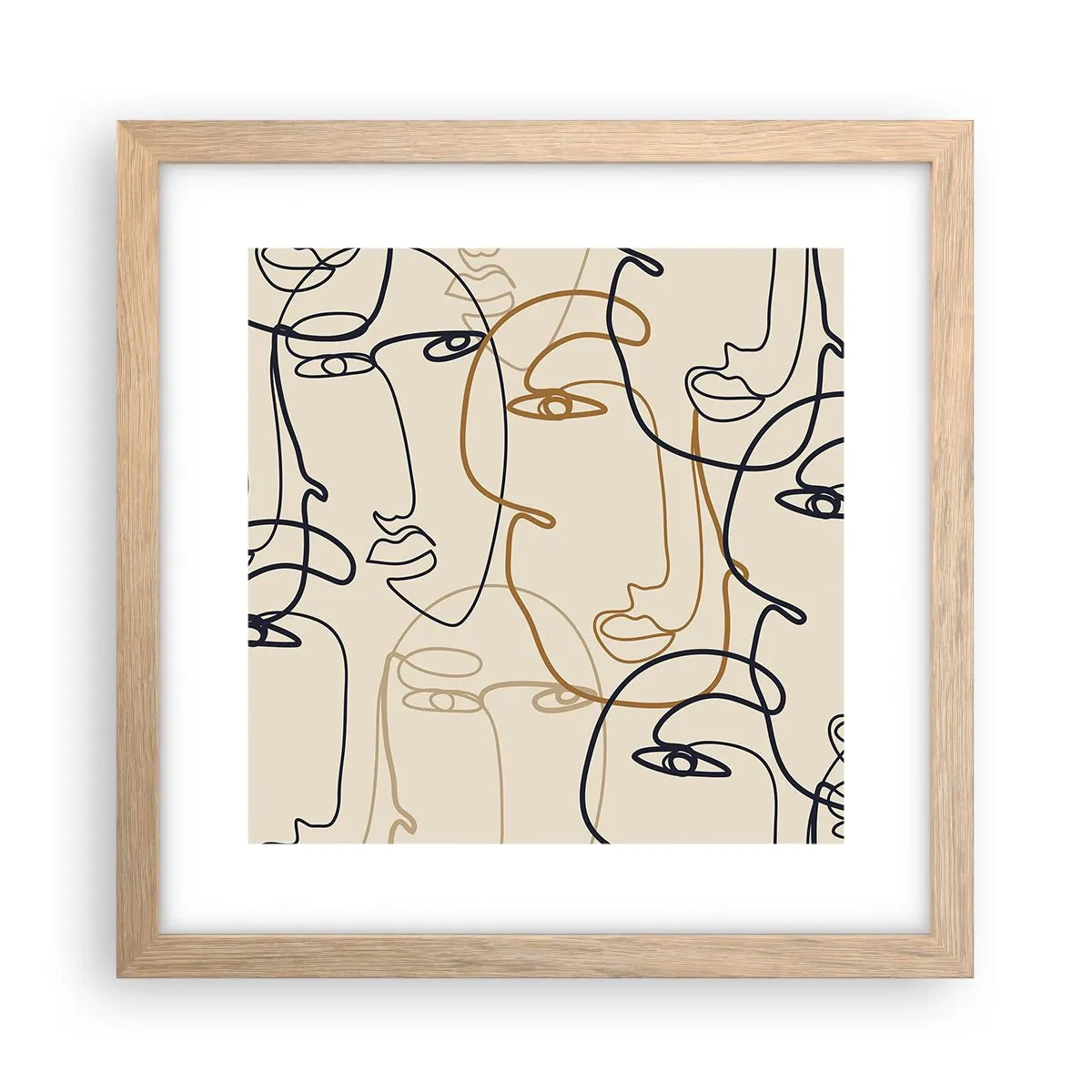 Poster în ramă de stejar deschis - Portret multiplicat - 30x30 cm