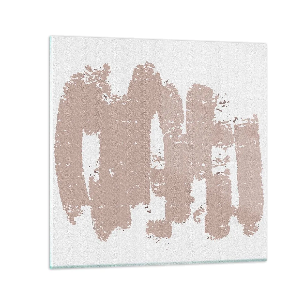 Tablou pe sticlă - Abstracție în roz moale - 40x40 cm