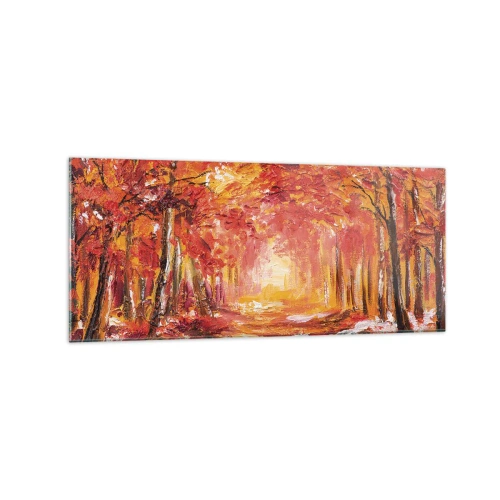 Tablou pe sticlă - Pădurea de cupru - 120x50 cm