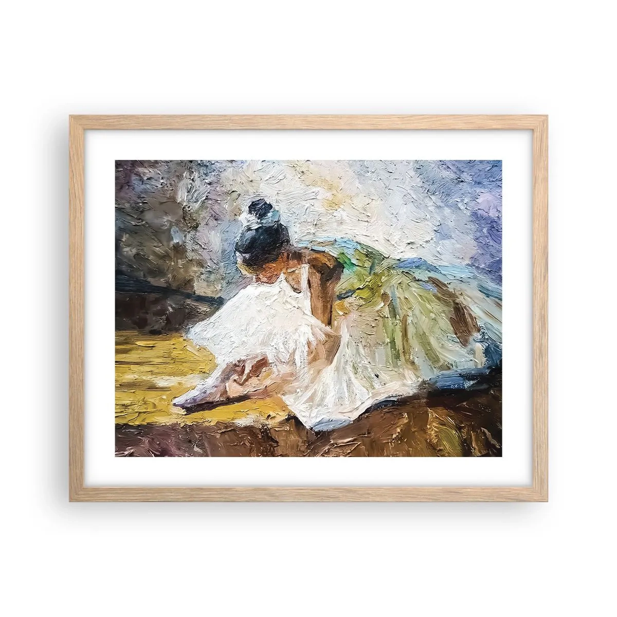 Poster în ramă de stejar deschis - Dintr-un tablou de Degas - 50x40 cm
