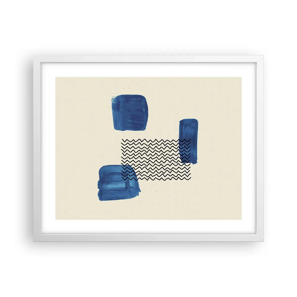 Poster în ramă albă - Cvartet abstract - 50x40 cm