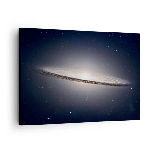 Tablou pe pânză Canvas - O galaxie spirală pe fundalul spațiului înstelat - 70x50cm - Cu mult timp în urmă, într-o galaxie foarte, foarte îndepărtată... - Decorațiune modernă pentru perete pentru living și dormitor ARTTOR