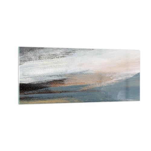Tablou pe sticlă - Abstracție: peisaj nordic - 100x40 cm