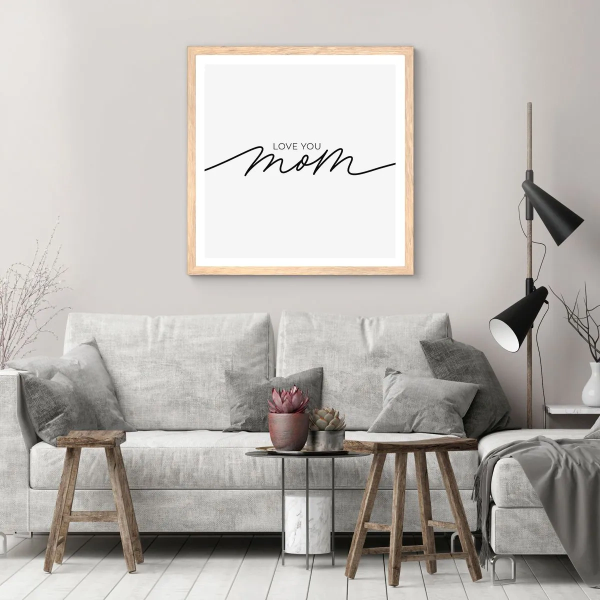 Poster în ramă de stejar deschis - Mare emoție - 40x40 cm