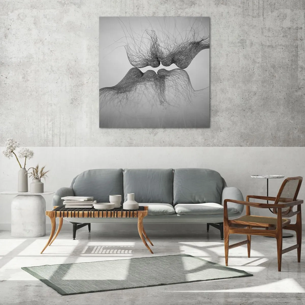 Tablou pe sticlă - Sărutul vântului - 70x70 cm