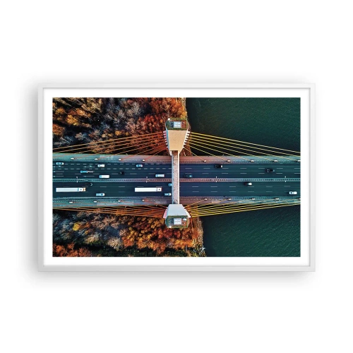 Poster în ramă albă - Din pădure spre apă - 91x61 cm