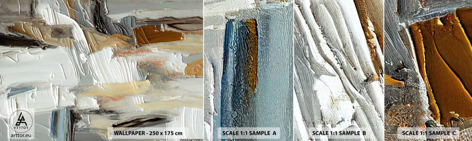 Mostră de Tapet Standard Eco - Stratificare colorată - Bucată, A picta, Pictura - 100x30 cm