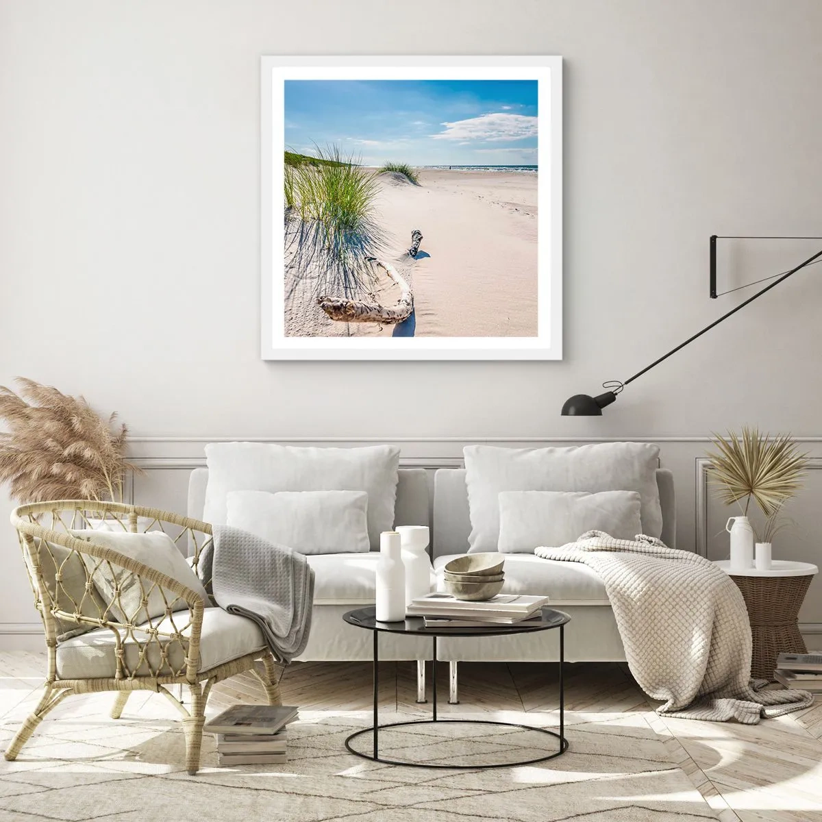 Poster în ramă albă - Cea mai frumoasă? Baltică - 40x40 cm