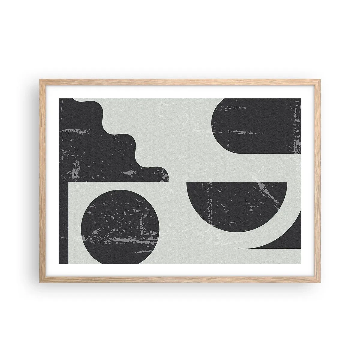 Poster în ramă de stejar deschis - Compoziție deasupra și dedesubt - 70x50 cm