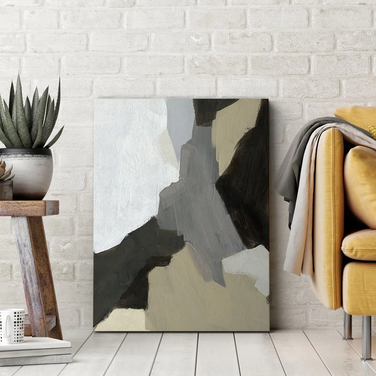 Tablou pe pânză - Abstracție: despărțirile griului - 50x70 cm