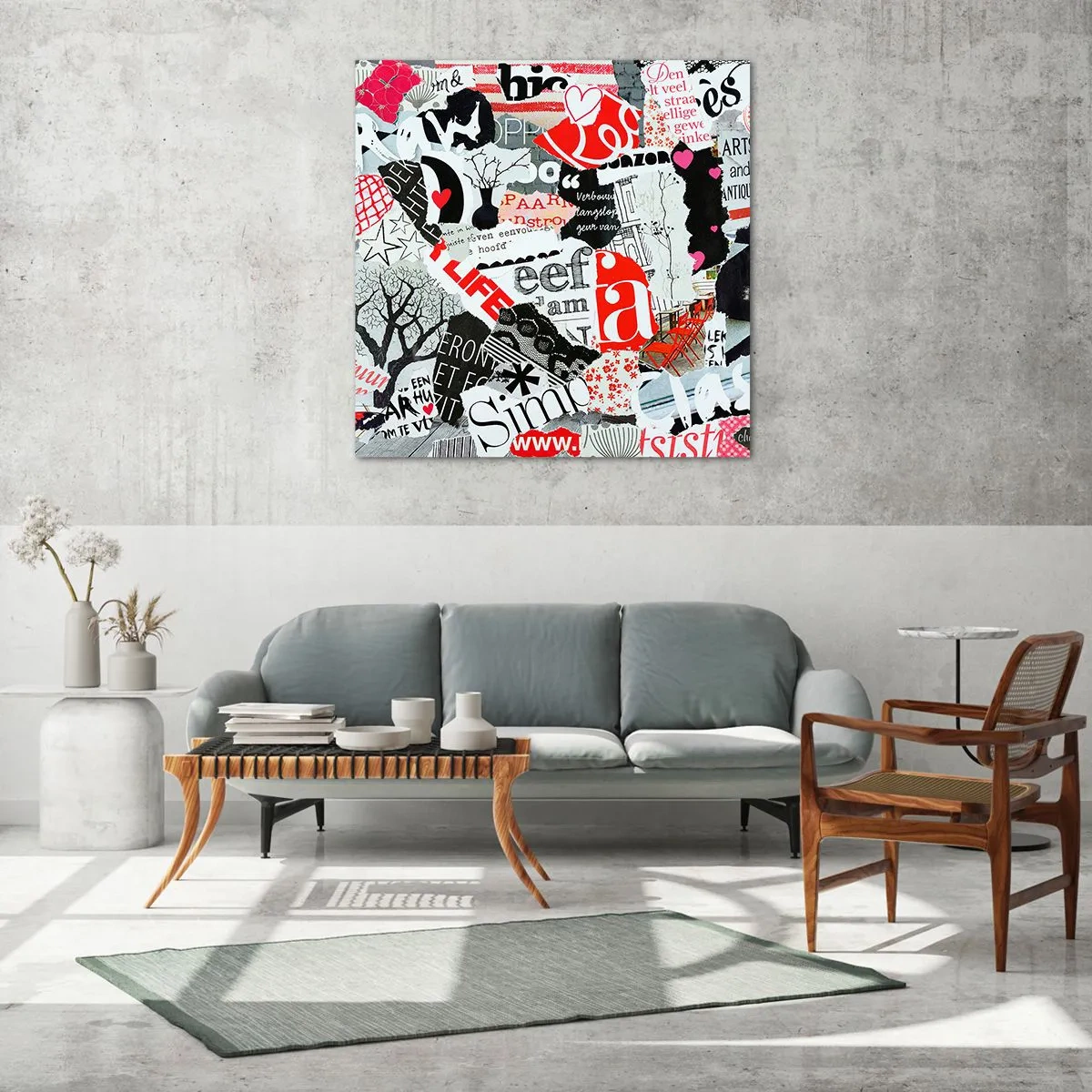 Tablou pe sticlă - Colaj de hipsteri - 50x50 cm
