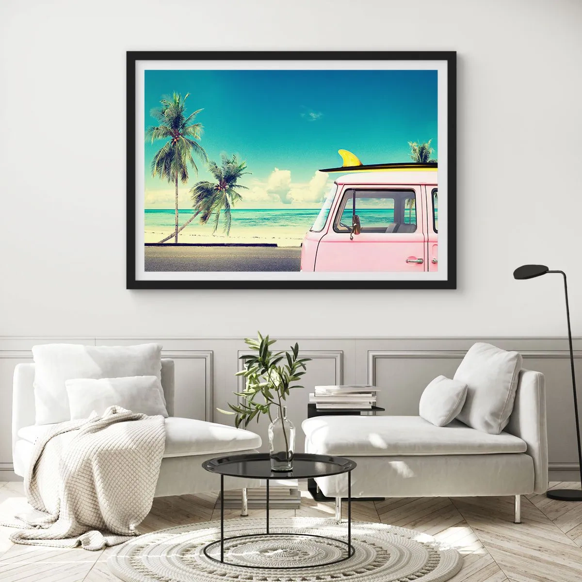 Poster în ramă neagră - Să înceapă vacanța - 70x50 cm