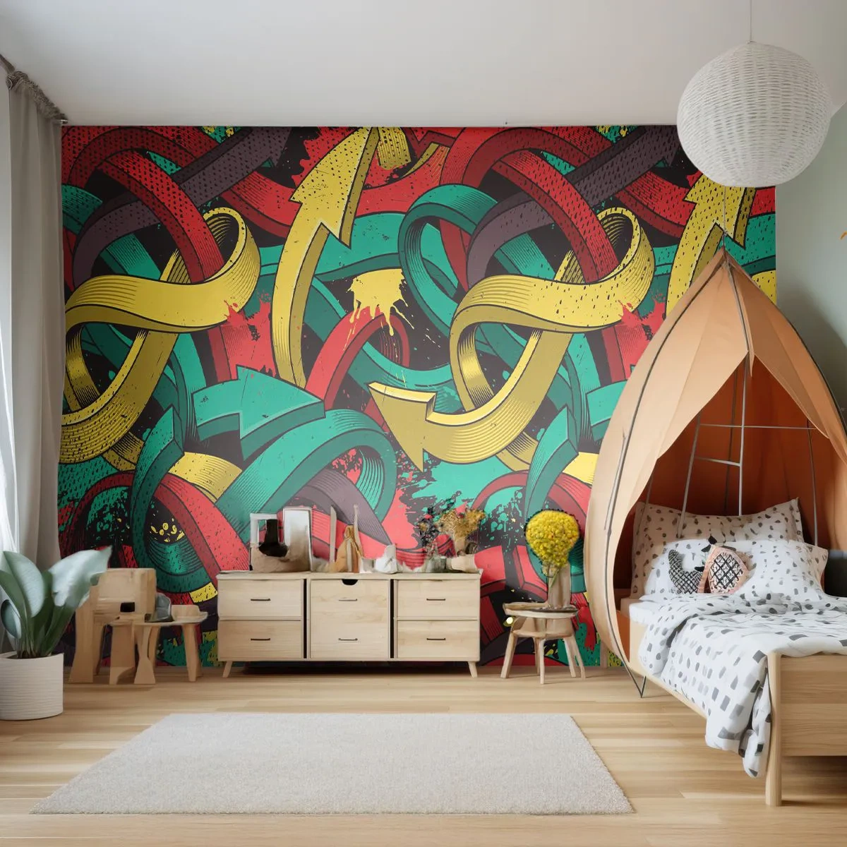 Tapet Standard Eco - Pe unde să mergem? - Abstracția, Bucată, Banda desenata - 400x280 cm