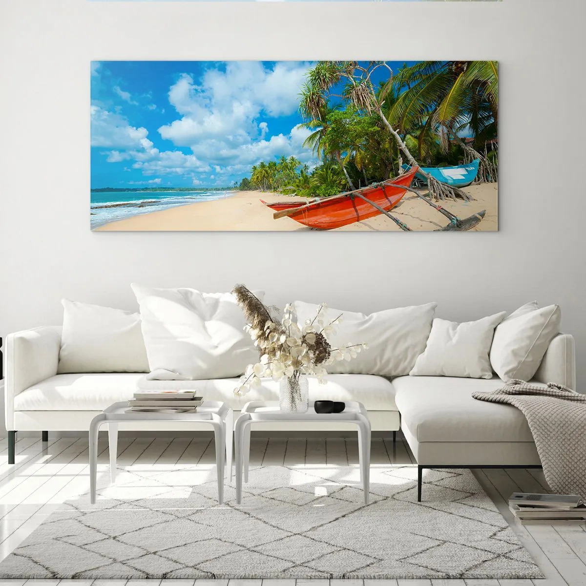 Tablou pe sticlă - Farmecul tropicelor - 90x30 cm