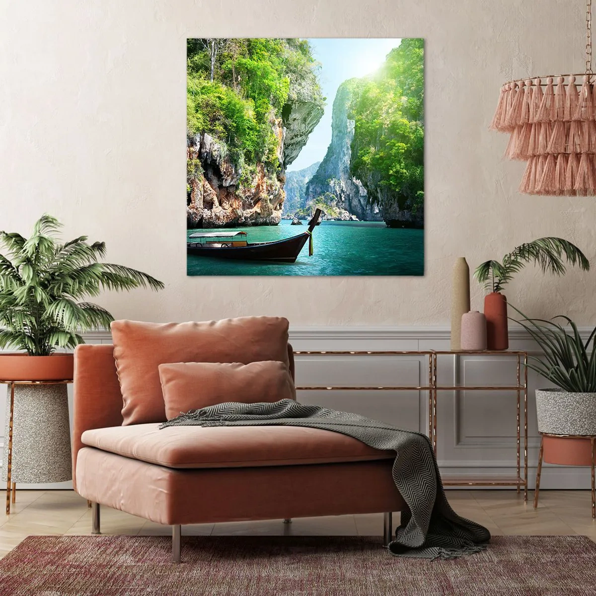 Tablou pe pânză - Invitație la o călătorie exotică - 50x50 cm