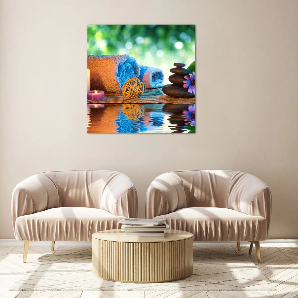 Tablou pe sticlă - Timp pentru corp - 30x30 cm