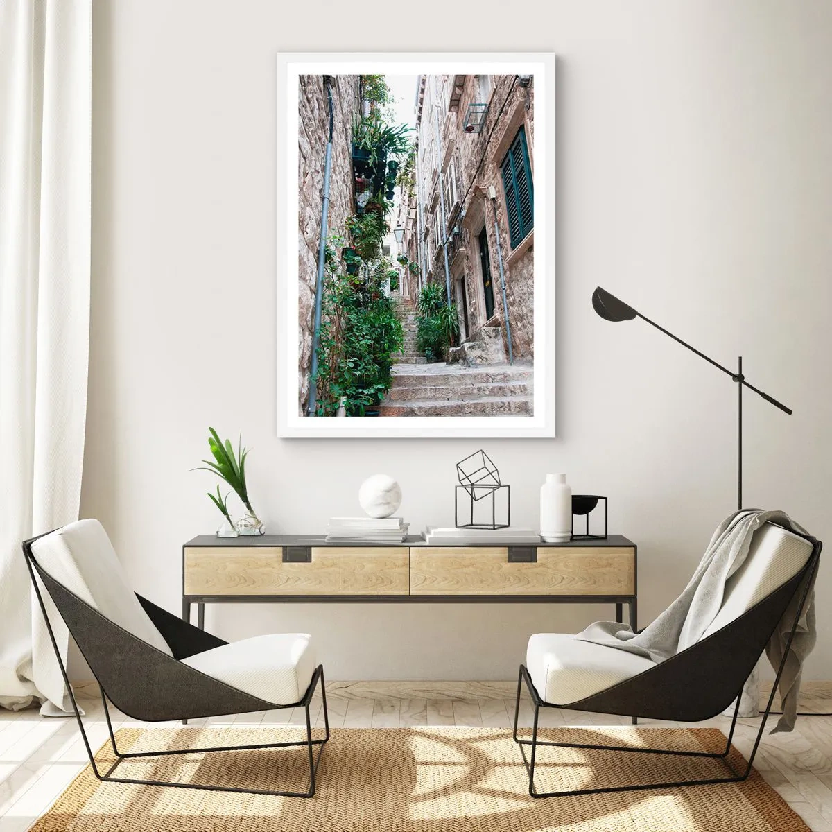 Poster în ramă albă - Farmecul orașului vechi - 70x100 cm