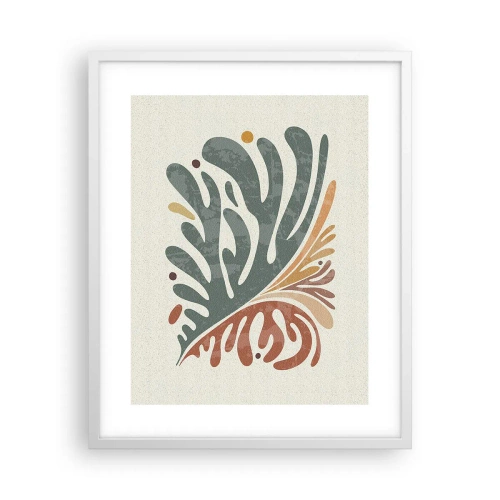 Poster în ramă albă - Frunză multicoloră - 40x50 cm