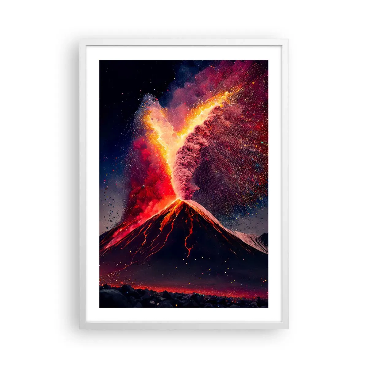 Poster în ramă albă - Frumusețe și groază - 50x70 cm