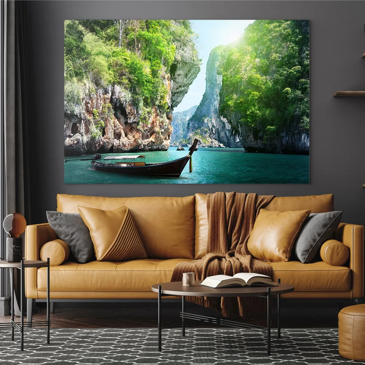 Tablou pe sticlă - Invitație la o călătorie exotică - 120x80 cm