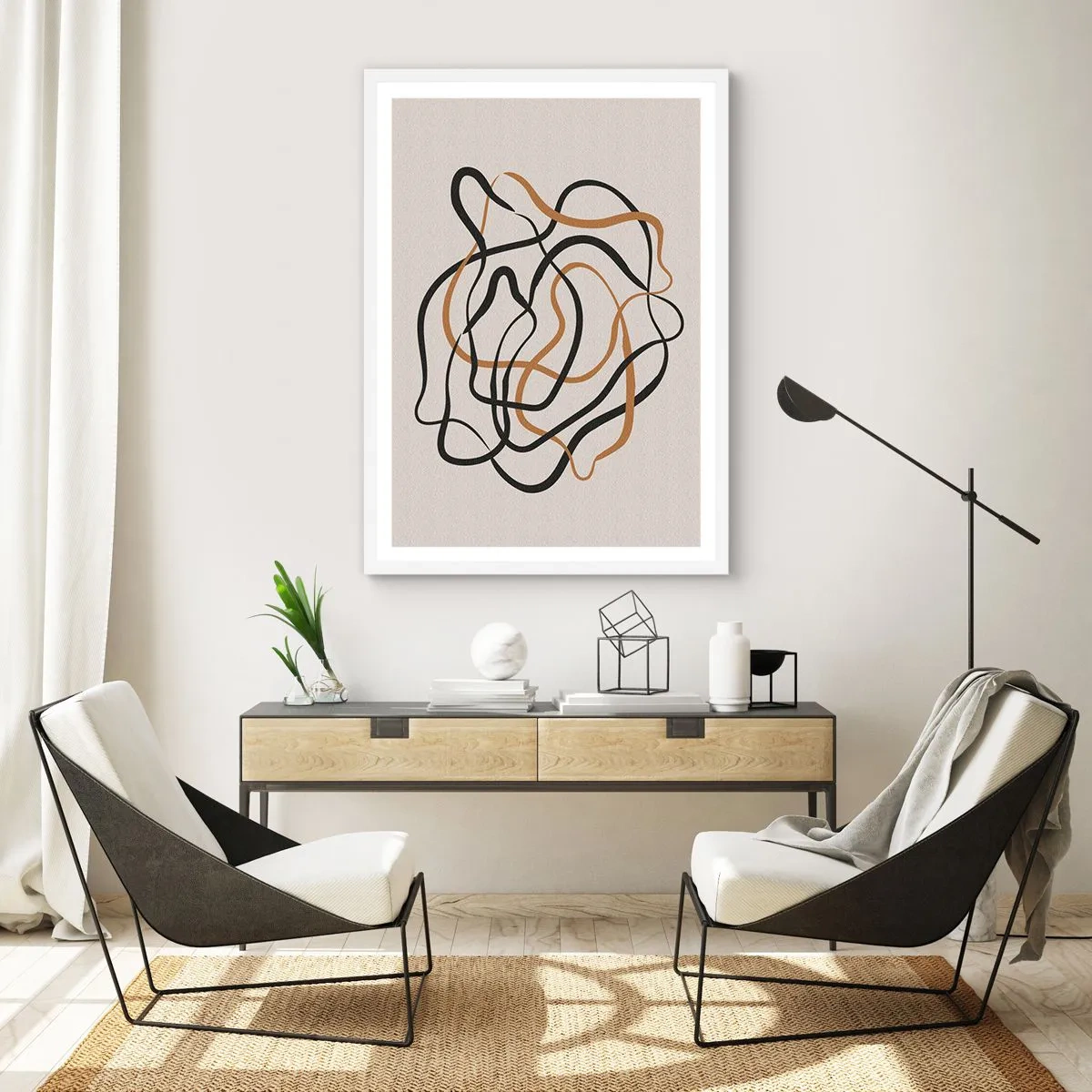 Poster în ramă albă - Totul s-a încurcat - 40x50 cm