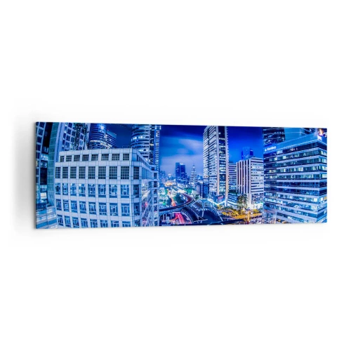 Tablou pe pânză - Ritmurile orașului de noapte - 160x50 cm