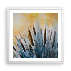 Poster în ramă albă - Răcoarea apei, căldura soarelui - 50x50 cm