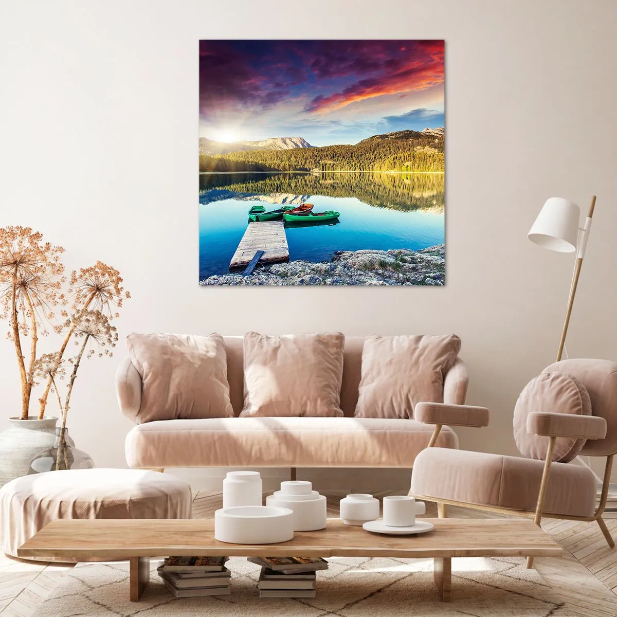 Tablou pe pânză - Spre o apă netedă ca o oglindă - 70x70 cm