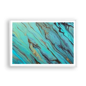 Poster în ramă albă - Mareea turcoaz - 100x70 cm