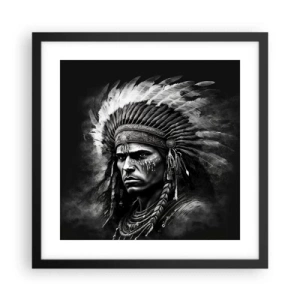 Poster în ramă neagră - Conducător și luptător - 40x40 cm