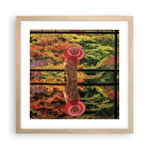 Poster în ramă de stejar deschis - În templul naturii - 40x40 cm