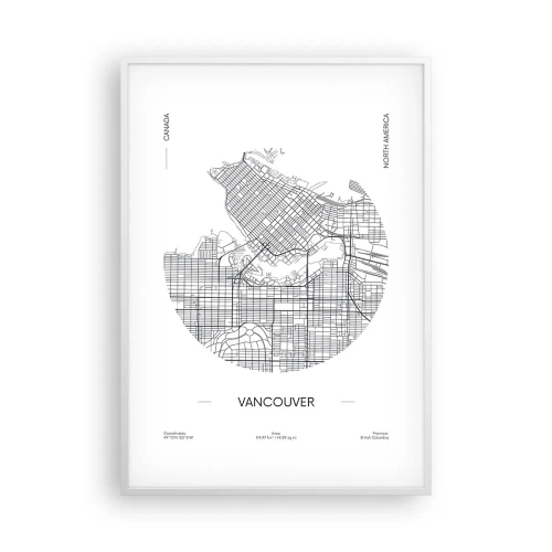 Poster în ramă albă - Anatomia Vacouverului - 70x100 cm