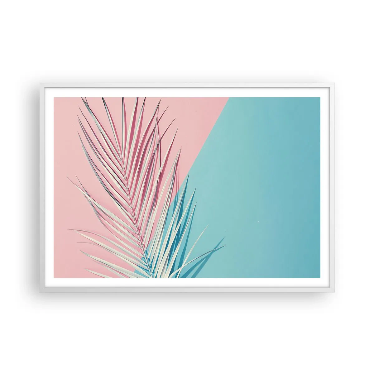 Poster în ramă albă - Impresie tropicală - 100x70 cm