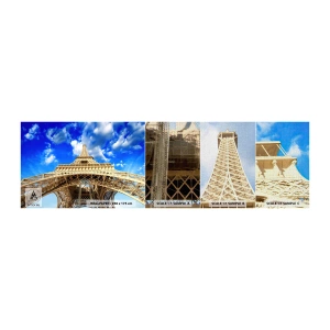 Mostră tapet Premium Canvas - Atingând cerul și norii - Oraș, Paris, turnul Eiffel - 100x30 cm