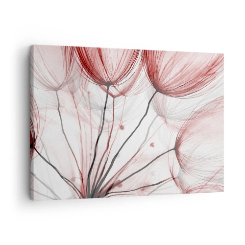 Tablou pe pânză Canvas - Flori delicate în nuanțe de roșu pe un fundal deschis - 70x50cm - Înainte de plecare - Decorațiune modernă pentru perete pentru living și dormitor ARTTOR