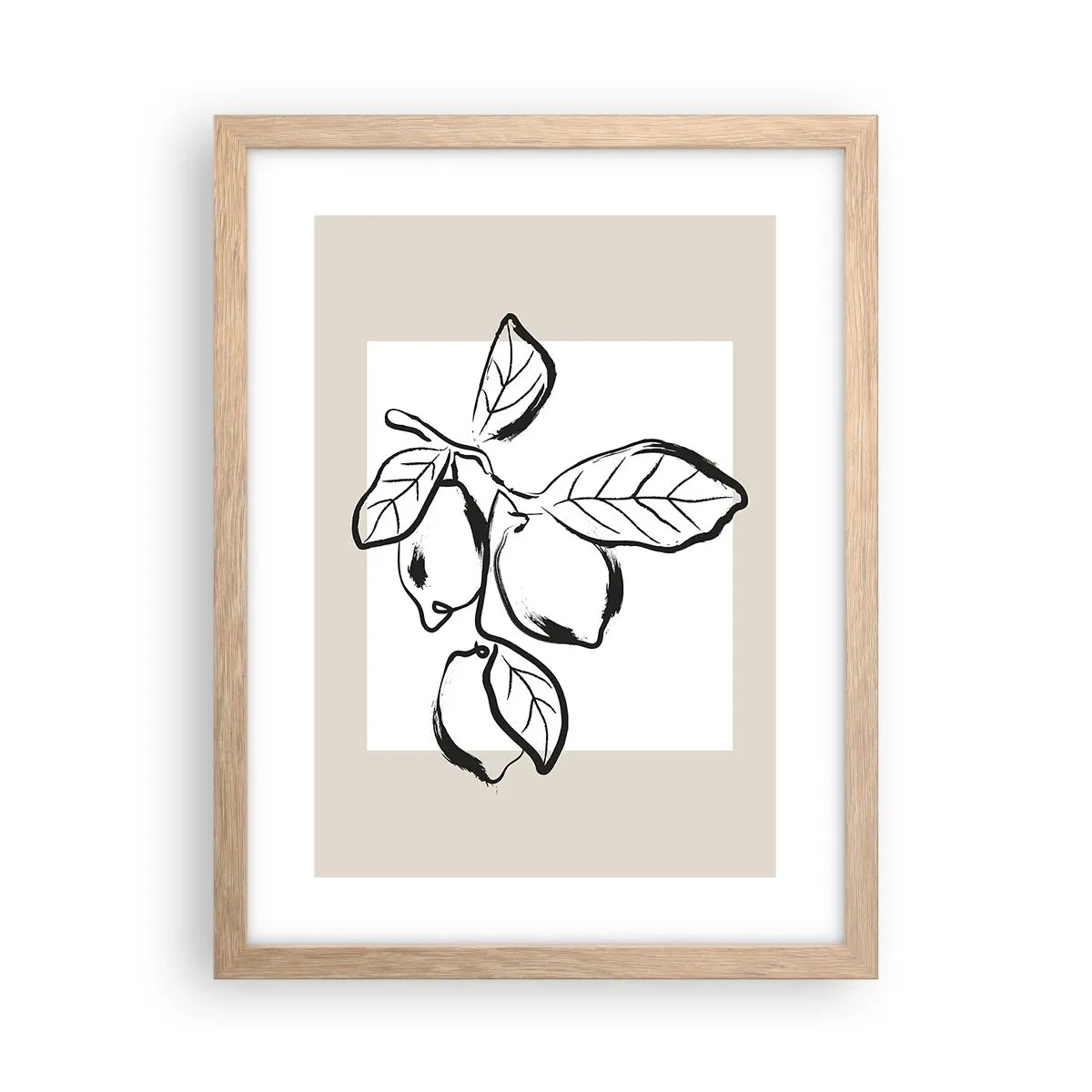 Poster în ramă de stejar deschis - Unde se coace lămâia... - 30x40 cm