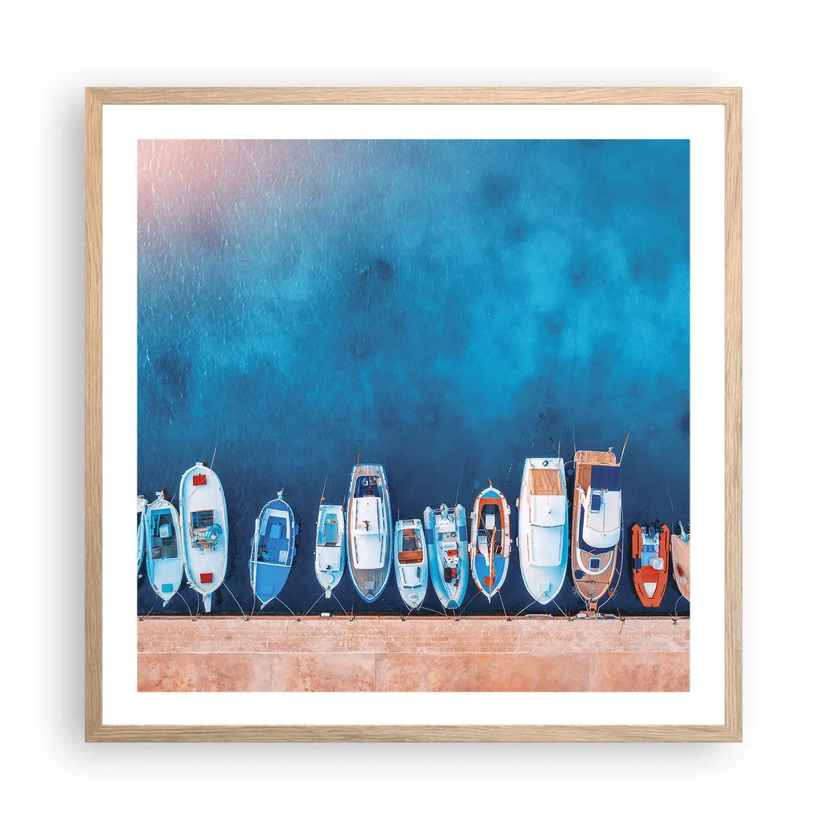 Poster în ramă de stejar deschis - Aliniere - 60x60 cm