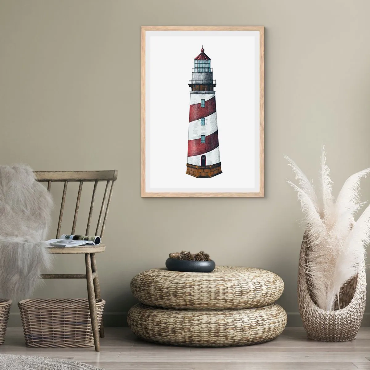 Poster în ramă de stejar deschis - Întotdeauna de veghe - 70x100 cm