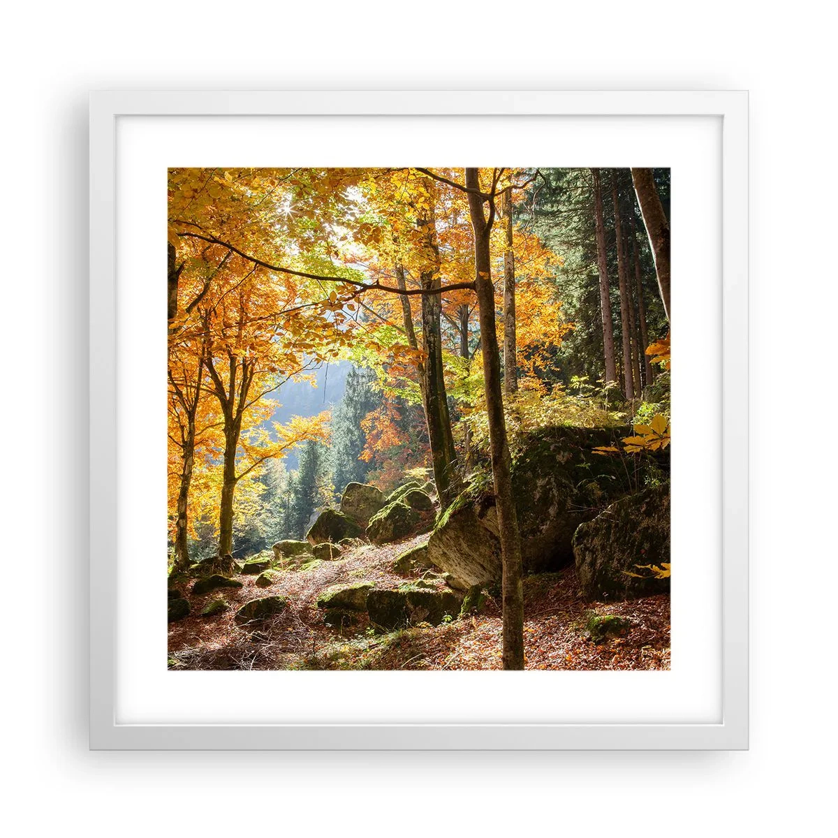 Poster în ramă albă - Timp de relaxare - 40x40 cm