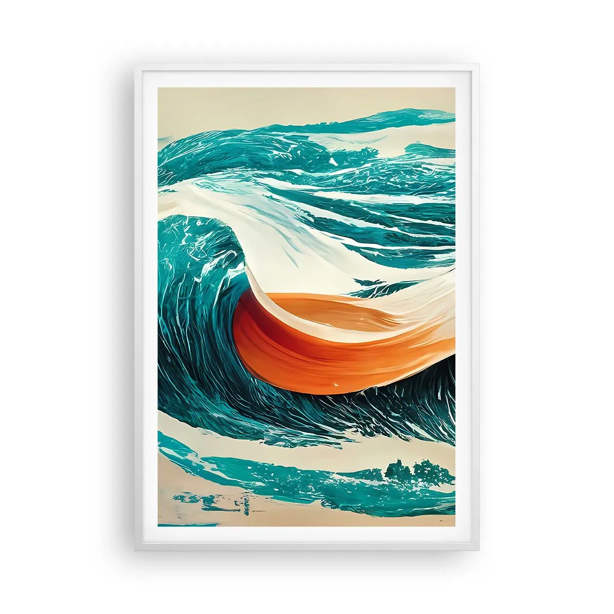 Poster în ramă albă - Visul unui surfer - 70x100 cm