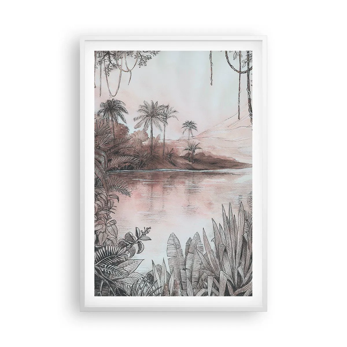 Poster în ramă albă - Jurnalul unui explorator din secolul al XIX-lea - 61x91 cm