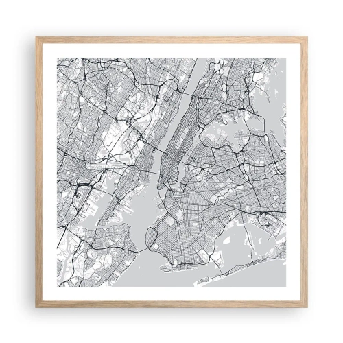 Poster în ramă de stejar deschis - Anatomia unei metropole - 60x60 cm