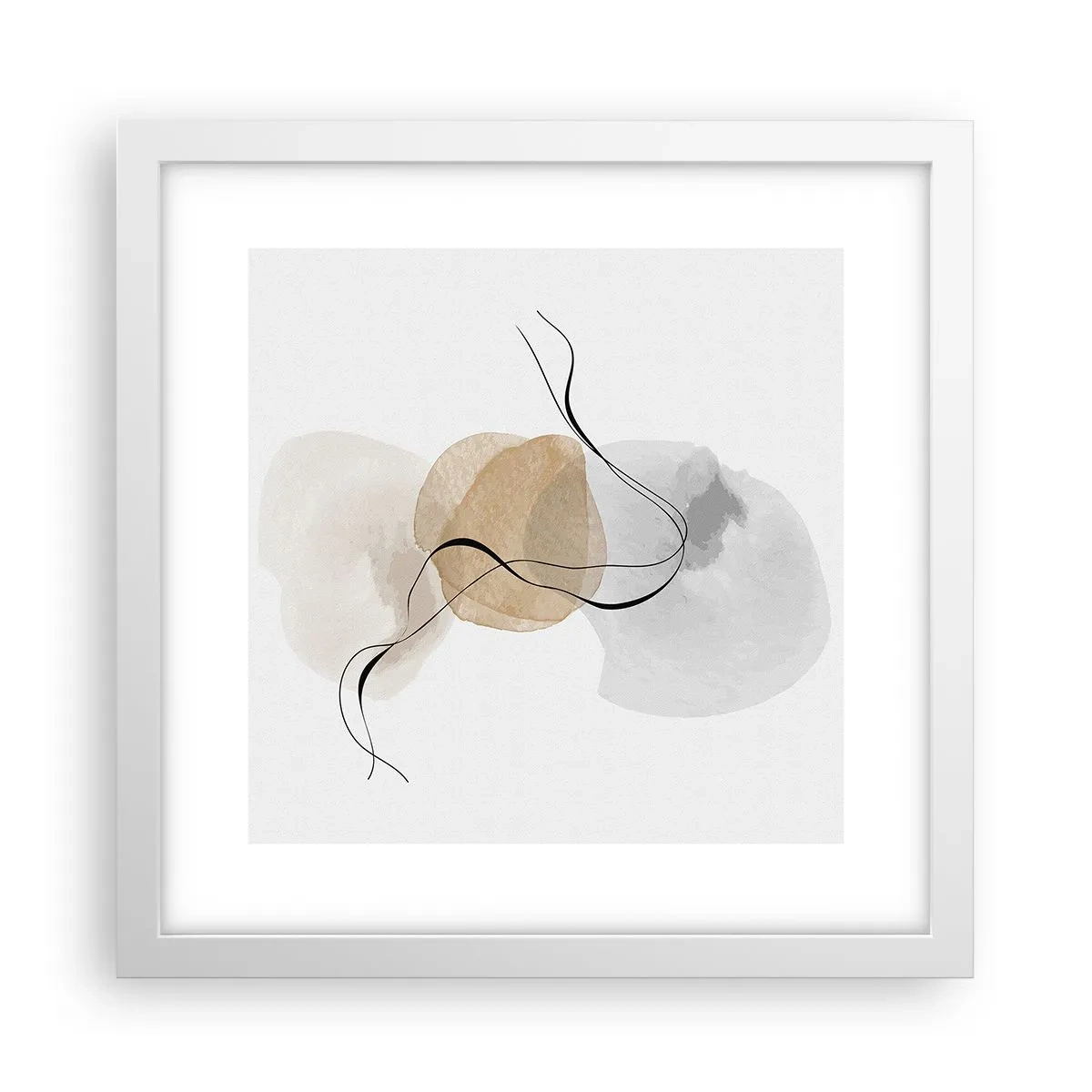 Poster în ramă albă - Mărgele de aer - 30x30 cm