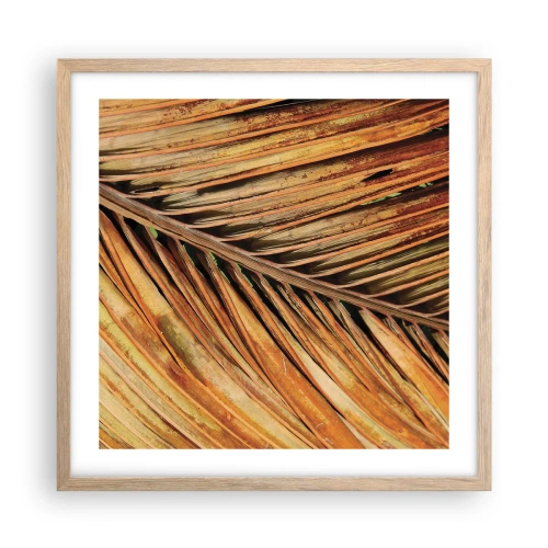 Poster în ramă de stejar deschis - Aur de nucă de cocos - 50x50 cm