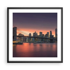 Poster în ramă neagră - Scufundate în tăcerea liliachie - 50x50 cm