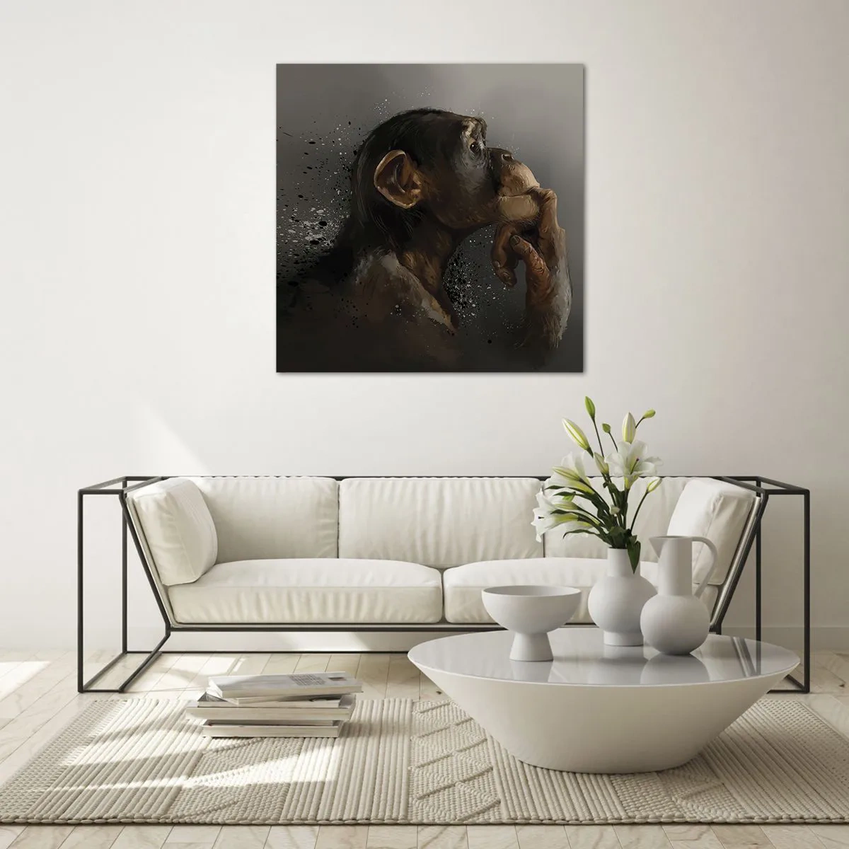 Tablou pe sticlă - Cu siguranță, gânditorul - 70x70 cm