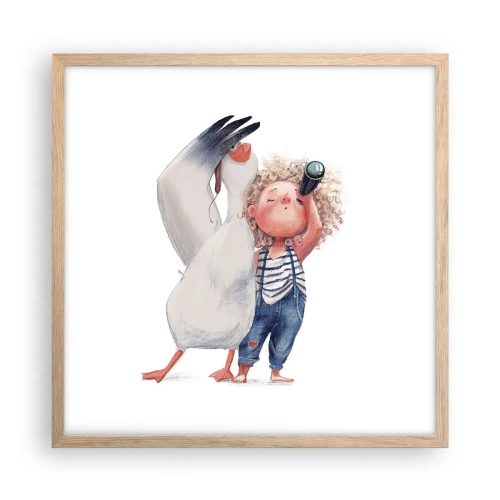 Poster în ramă de stejar deschis - Un plan pentru o călătorie minunată - 50x50 cm