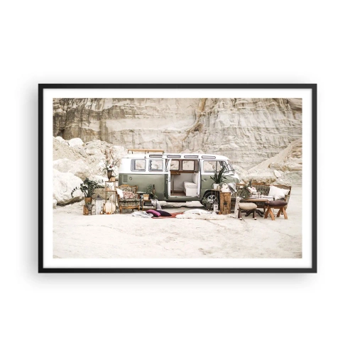 Poster în ramă neagră - Să înceapă călătoria - 91x61 cm