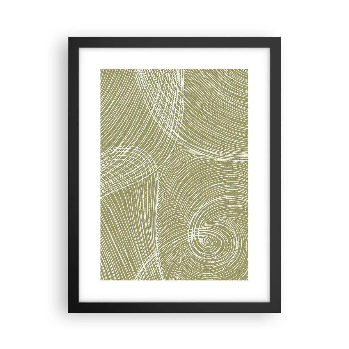 Poster în ramă neagră - Abstracție complicată în alb - 30x40 cm